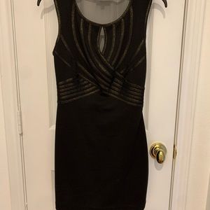 As U Wish Black & Gold Sleeveless Dress size S